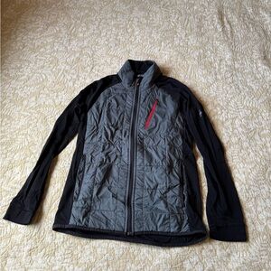 Smartwool Men’s Black Full-Zip Smartloft Hybrid Jacket with Red Accent